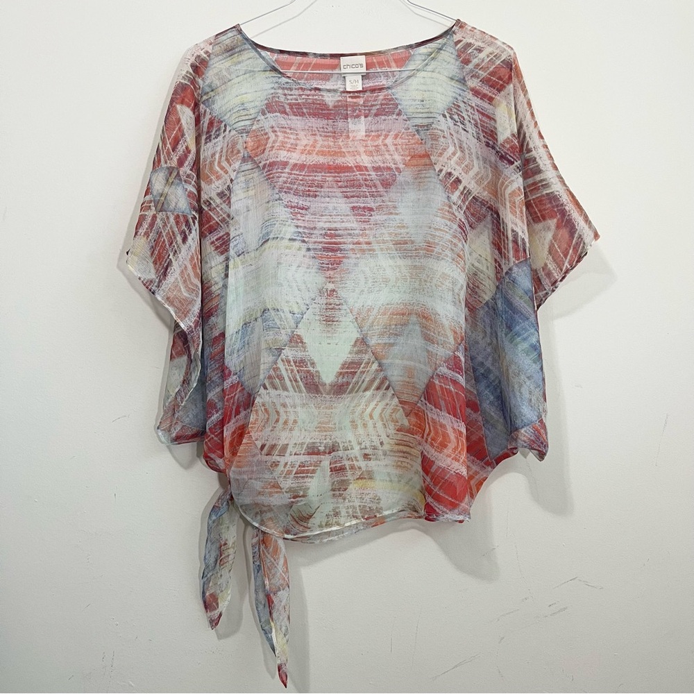 Chico's Vibrant Geometric Swim Suit Coverup Small Medium